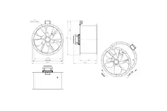 Axial 710 mm duct fan flue gas F400 - AL 710 D6 F4 02 CFG