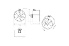 Axial 1000 mm duct fan flue F400 - AL 1000 D84U F4 02 CFG