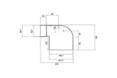 Wavin Ventiza End Piece 90 degrees PVC Oval 235x80x100 mm with diameter 160 mm M/M