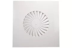 Swirl diffuser fixed vanes 500mm square - SWS500 RAL9010