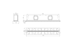 Ergovent recessible frameless linear grille 1050 mm with connection diameter 125 mm - air conditioning - 1 slot