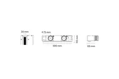 Ergovent drop-in frameless louvre 500 mm with connection diameter 75 mm - standard