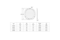 Metal ventilation grille round 100 mm aluminium - MR100AL
