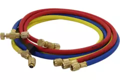 Hose set 1.5M R410A with measuring valve and schrader seal 5/16