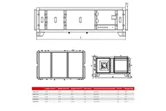 Maxivent Heat Recovery air handling unit with counterflow exchanger 5500 m³/h horizontal low profile left - M4555