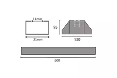 ClimaConnect mounting bar made of vibration-damping rubber 600 mm