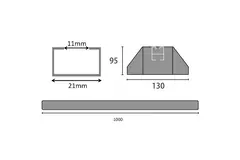 ClimaConnect mounting bar made of vibration-damping rubber 1000 mm