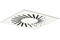 Swirl diffuser steel with adjustable deflectors - 500x500 mm - RAL 9010