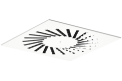 Swirl diffuser steel with adjustable deflectors - 400x400 mm - RAL 9016
