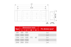 Line diffuser aluminum with 2 adjustable pattern blades - 1500 mm - RAL 9010
