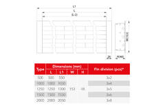 Line diffuser aluminum with 3 adjustable pattern blades - 1500 mm - RAL 9010