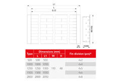 Line diffuser aluminum with 4 adjustable pattern blades - 1500 mm - RAL 9010