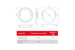 Overflow grille with sound attenuation - 160 mm XL - RAL 9003