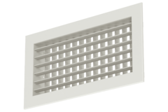 Wall grille aluminum double adjustable - with friction springs - 800x150 mm - RAL 9010