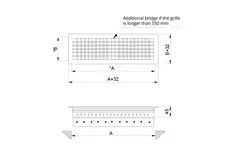 Wall grille aluminum double adjustable - with friction springs - 800x150 mm - RAL 9016