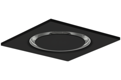 Ceiling diffuser steel round air outlet for supply and exhaust 595x595 mm - 250 mm - RAL 9005