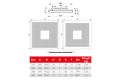 Perforated Ceiling Grille for Supply and Exhaust 595x595 mm – 125 mm – RAL 9010