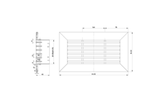 Aluminium bar grating - with spring clips - 400x200 mm - RAL 9010