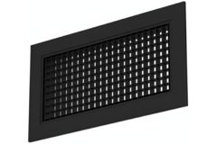 Wall grille aluminum with fixed grid - with friction springs - 600x300 mm - RAL 9005