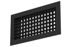 Wall grille aluminum double adjustable - with friction springs - 800x150 mm - RAL 9005