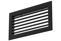 Wall grille aluminum single adjustable - with friction springs - 200x100 mm - RAL 9005