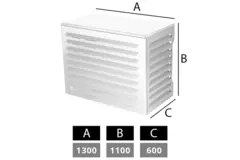 Air conditioner and heat pump enclosure large RAL9010 White
