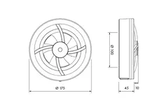 Solara bathroom fan with heat mover - 100 mm diameter - matte Black