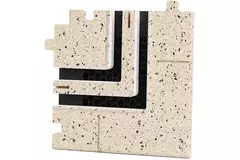 Ergovent 90 degree corner piece for modular instuctable line gratings with 2 slots