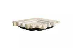 Ergovent 90 degree corner piece for modular instuctable line gratings with 2 slots