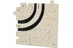 Ergovent curved corner piece for modular plug-in line gratings with 2 slots