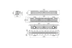 Ergovent plasterable frameless louvre 1050 mm with connection diameter 75 mm - modular - 2 slots