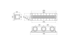 Ergovent plasterable frameless louvre 1000 mm with connection diameter 150 mm - air conditioning - 3 slots