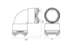 Ubbink Air Excellent 23C bend 90° connector