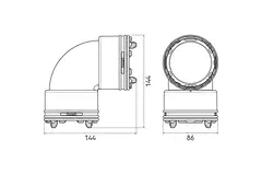Ubbink Air Excellent 34C bend 90° connector