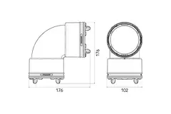 Ubbink Air Excellent 48C bend 90° connector