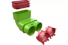 Ubbink Air Excellent 2x 23C - 55SC bend 90° reducer - vertical