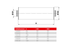 Spiro-SAFE premium silencer diameter 355 mm - length 900 mm with core (100 mm insulation)