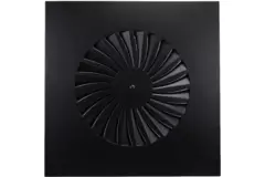 Swirl diffuser fixed blades 600mm square - SWS 600 RAL 9005 30% gloss