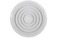 Round ceiling grille with fixed pattern, Ø 250 mm - RAL9010