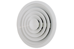 Round ceiling grille with fixed pattern, Ø 250 mm - RAL9010