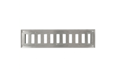 Wandrooster verstelbaar 400x100mm metaal - Ongecoat