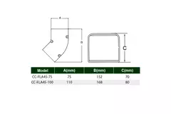 ClimaConnect 45° flat bend for mounting duct 75 mm - RAL 9010