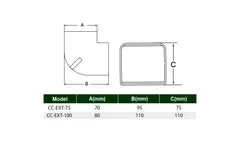 ClimaConnect outer bend for mounting duct 75 mm - RAL 9010