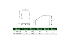 ClimaConnect end piece for mounting duct 75 mm - RAL 9010