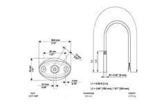 Belimo cable temperature sensor PT1000 200x6 mm - 2 meters with mounting flange - 01CT-1BPF