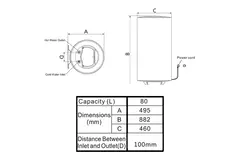 Kizura electric hot water heater 80L