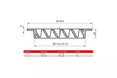 Exterior wall grille aluminum 100x100 mm - Aluminum