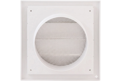 Gravity grille overpressure ventilation grille 190x190 diameter: 150 white - ND15Z