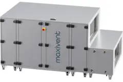 Maxivent WTW air handling units with counterflow heat exchanger, 7600 m³/h, with hot-water coil and DX cooling, horizontal left-hand configuration - PHE 7600 H WDJL T 02