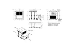 Maxivent WTW air handling units with heat exchanger, 7600 m³/h, with hot-water coil and DX cooling, horizontal left-hand configuration - RHE 7600 H WDJL T 02